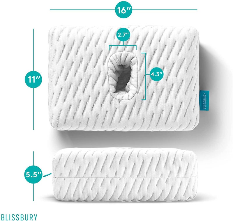 BLISSBURY BLISSBURY Mini Ear Pillow (Satin)| Ear Piercing Pillow for Side Sleeping | Travel Friendly CNH Pillow with Ear Hole | Soothing Hole for Ear Pain | Piercing Health & Ear Recovery for Side Sleepers  - Image 2