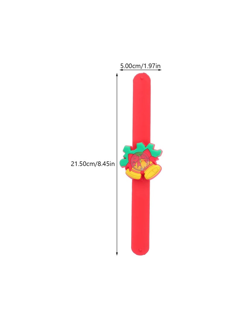 GGOOT 4Pcs Christmas Slap Bracelets Cartoon Xmas Elements Silicone Wristband Bangle Quartz Watch Toy for Winter Holiday Kids Party Decoration - Image 5