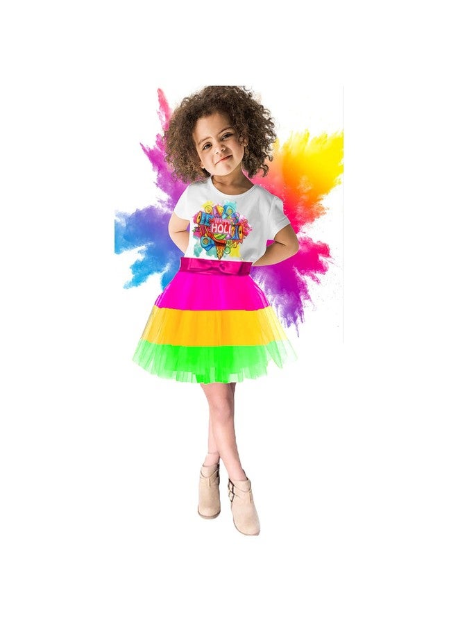 HIBA CREATIONS Kids holi costume skirt and top for girls kid 7-8 YEARS - Image 1