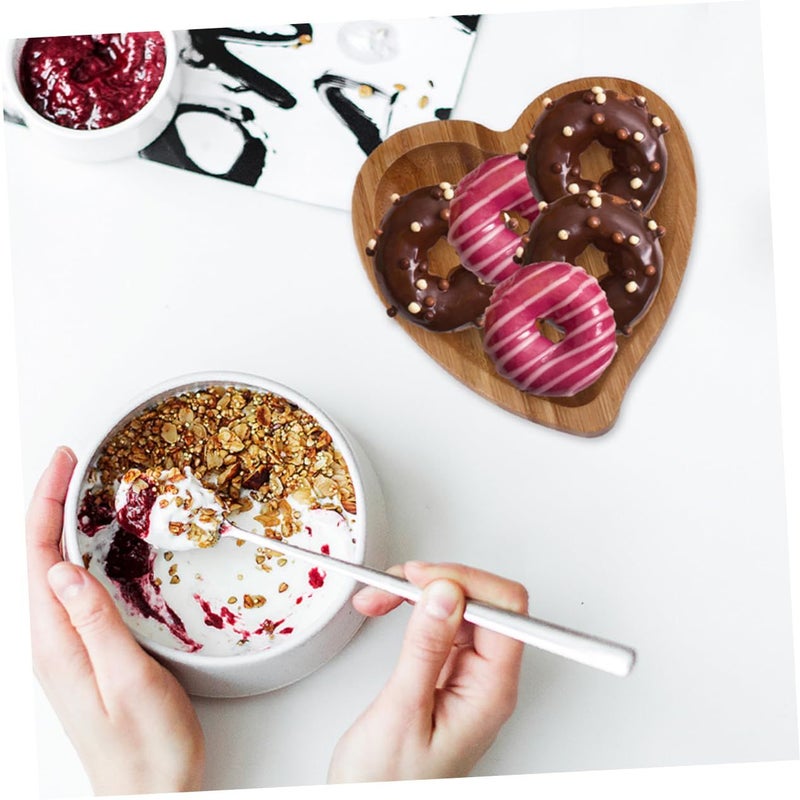 Heart Shaped Bamboo Serving Tray with Lid Charcuterie Dessert Fruit Snack Platter - Image 3