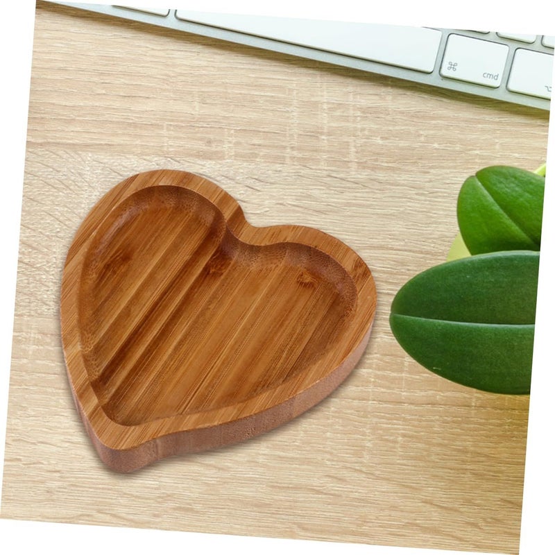 Heart Shaped Bamboo Serving Tray with Lid Charcuterie Dessert Fruit Snack Platter - Image 5