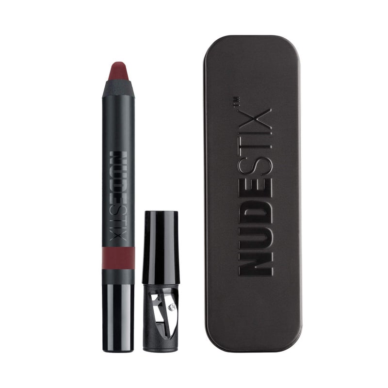 Nudestix Intense Matte Lip Cheek Pencil 3in1 LongWear Matte Lipstick Lip Liner Blush Stick Waterproof Vegan PreservativeFree Soft Matte Finish Shade Raven