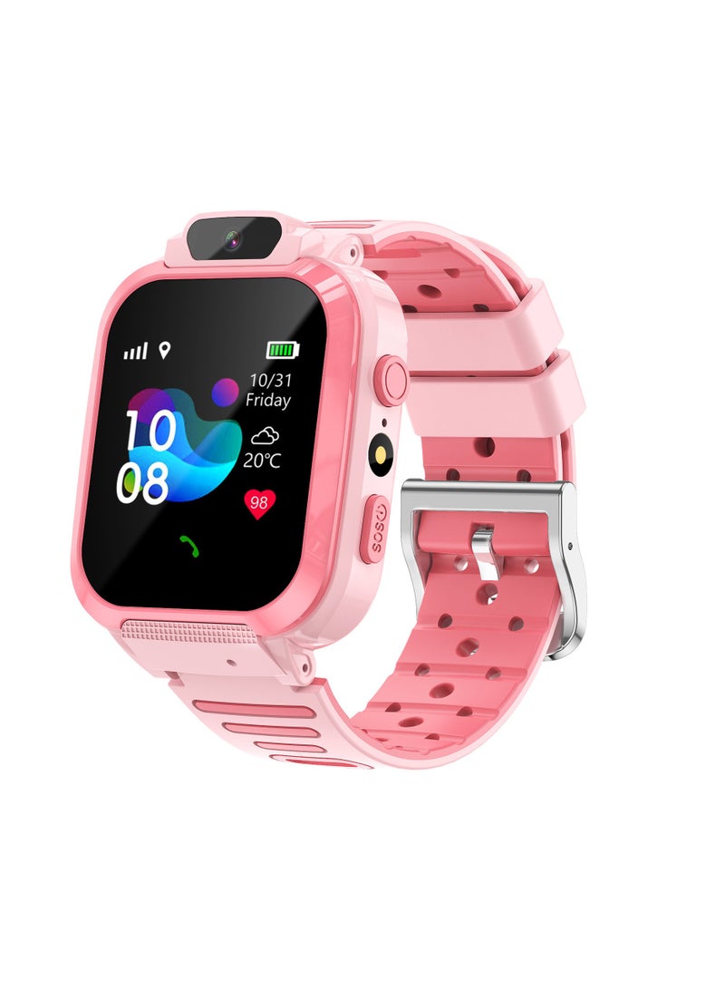 SKT Shiketro LT11 Children's Smartphone Watch, Deep Waterproof, with Photo, Location, and Calling Functions, Suitable for Students (Pink)