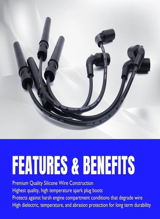 OXCANO 55400 Ignition Spark Plug Wires Set of 4 Compatible with Chevrolet Aveo 2004-2018, Aveo5 2006-2008, Daewoo Lanos 1999-2002, Pontiac Wave 2005-2008, Wave5 2005-2007, Suzuki Swift+ 2004-2007 - Image 2