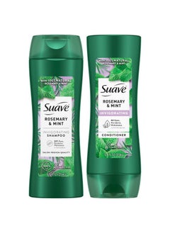 Suave Suave Shampoo and Conditioner, Rosemary & Mint - Invigorating Formula with 100% Natural Essential Oils, 12.6 Oz Ea  - Image 1
