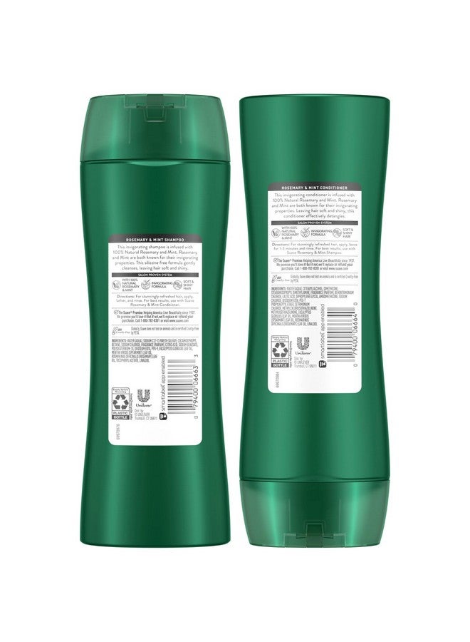 Suave Shampoo and Conditioner, Rosemary & Mint - Invigorating Formula with 100% Natural Essential Oils, 12.6 Oz Ea - Image 2