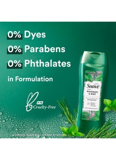 Suave Suave Shampoo and Conditioner, Rosemary & Mint - Invigorating Formula with 100% Natural Essential Oils, 12.6 Oz Ea  - Image 5