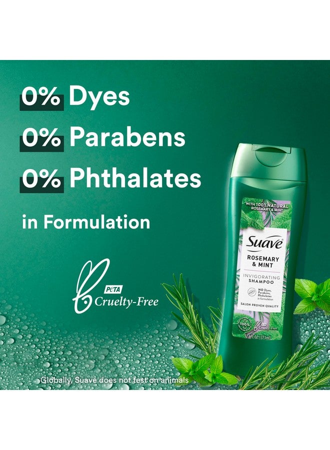 Suave Shampoo and Conditioner, Rosemary & Mint - Invigorating Formula with 100% Natural Essential Oils, 12.6 Oz Ea - Image 5