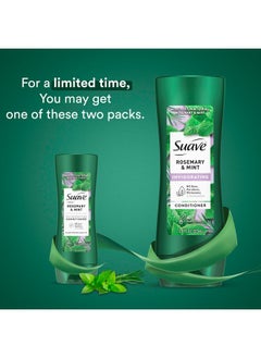 Suave Suave Shampoo and Conditioner, Rosemary & Mint - Invigorating Formula with 100% Natural Essential Oils, 12.6 Oz Ea  - Image 4