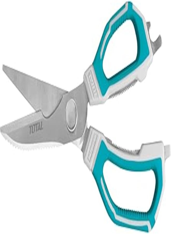 TOTAL TOTAL Professional Kitchen Scissors, 9 Inch Kitchen Shears, Heavy Duty Stainless Steel Scissors for Cutting, Scraping, Nut Cracking, Bottle and Can Opening 