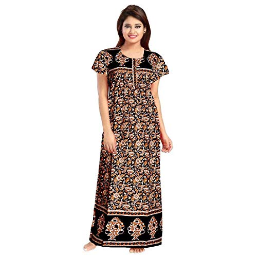 NEGLIGEE Nighty for Women's Cotton Printed Maxi Gown Ankle Length Night Dress - Free Size (Pack of 2) Multicolor - Image 3