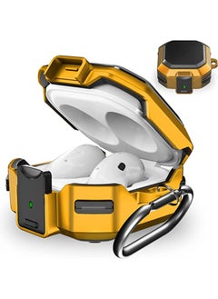 Armor Case Cover for Samsung Galaxy Buds 2 Pro Case 2022 Galaxy Buds Pro Case 2021 Galaxy Buds 2 Case 2021 Galaxy Buds Live Case 2020 with Keychain Black Yellow