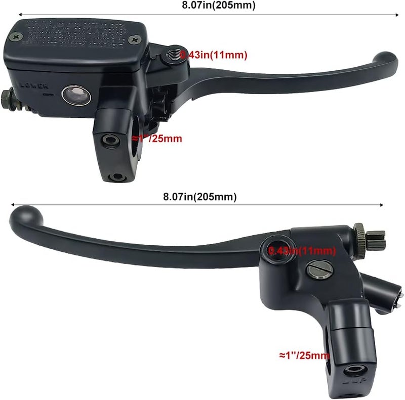 Triumilynn 1" 25mm Right Brake Master Cylinder & Left Clutch Lever Kit for Honda, Kawasaki, Suzuki, Yamaha - Image 4