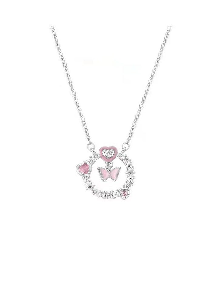 Goolsky طقم قلادة خاتم الفراشة والشوكة - قلادات متطابقة للأزواج، تصميم فاخر بسيط، هدية رومانسية - Image 3