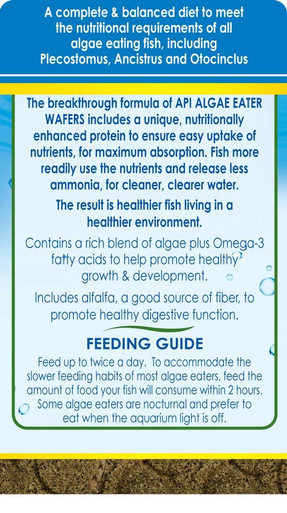 API ALGAE EATER WAFERS Algae Wafer Fish Food 6.4-Ounce Container - Image 2