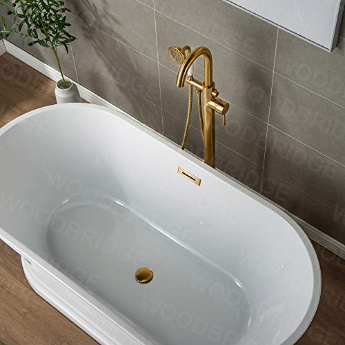 WOODBRIDGE صنبور WOODBRIDGE F0007BGVT ، (طول) 10 3/4" × (عرض) 6-1/4" × (ارتفاع) 43-7/8" ، ذهب مصقول - Image 3