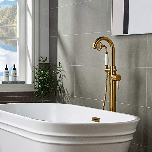 WOODBRIDGE صنبور WOODBRIDGE F0007BGVT ، (طول) 10 3/4" × (عرض) 6-1/4" × (ارتفاع) 43-7/8" ، ذهب مصقول - Image 4