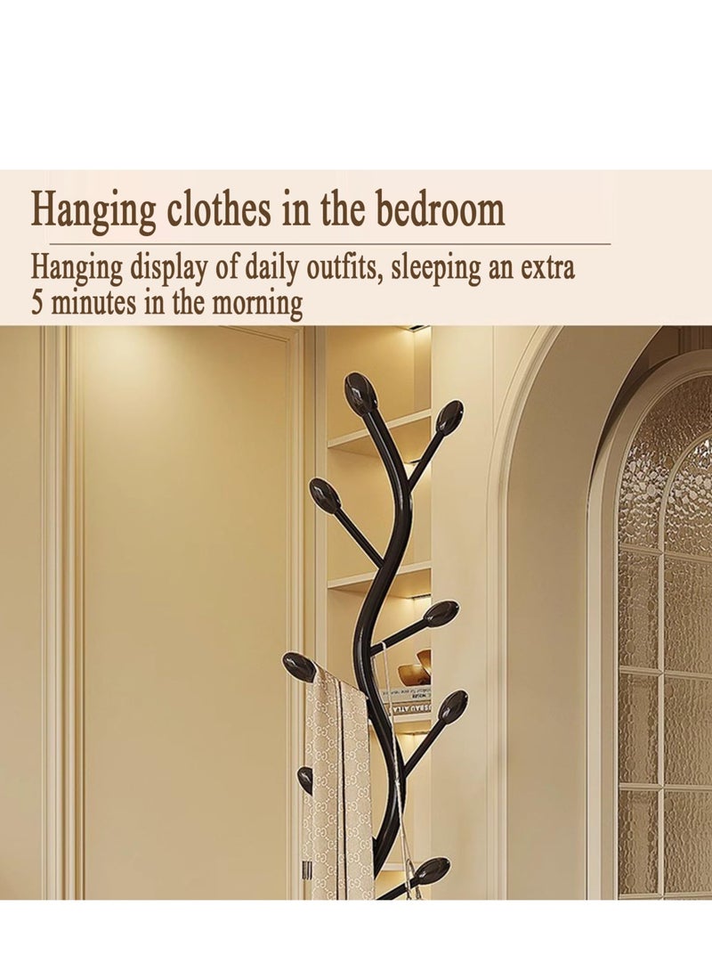 XiuWoo Metal Coat Rack, Multi-Purpose Metal Clothes Stand, Tree-Shaped Coat Rack with 8 Hooks, for Clothes, Hats, Bags, for Living Room, Bedroom, Home Office, 170 cm Tall Hall Tree  - Image 4