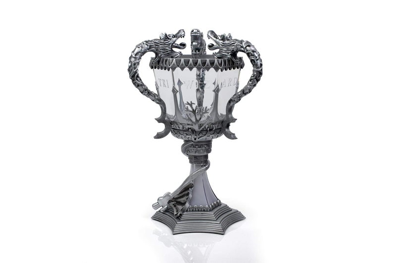 Harry Potter Triwizard Cup Battery Operated Mood Light | 13-Inch Tall LED Lamp,Silver - Image 1