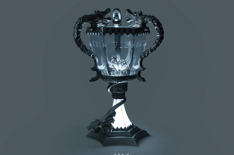 Harry Potter Triwizard Cup Battery Operated Mood Light | 13-Inch Tall LED Lamp,Silver - Image 2