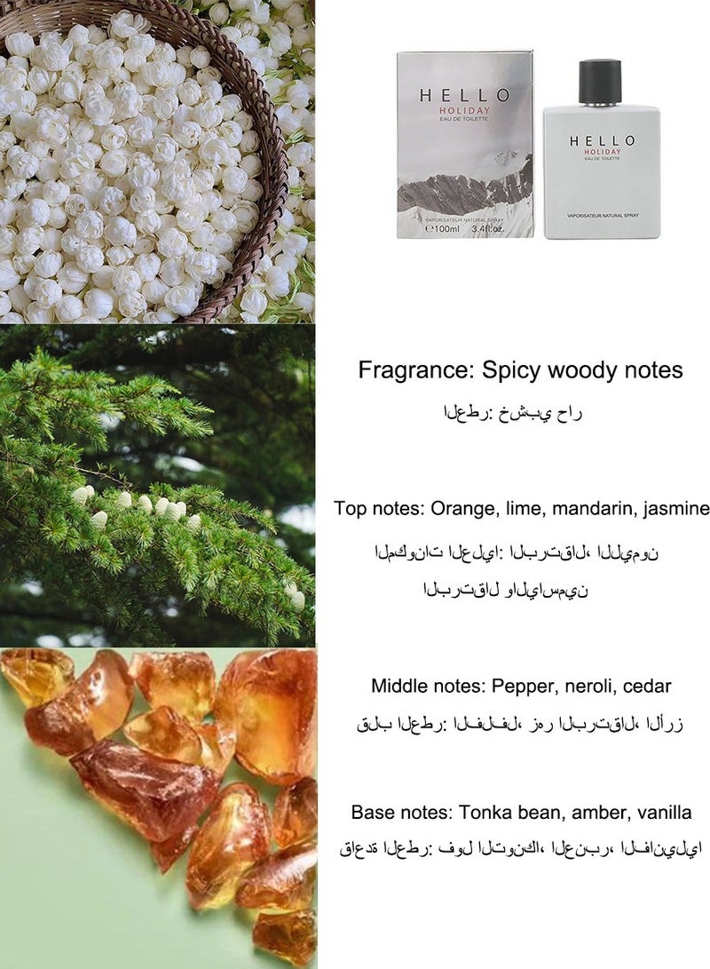 V.V. LOVE V.V.LOVE HELLO HOLIDAY Spicy Woody Men's Perfume/100 ML - Image 3
