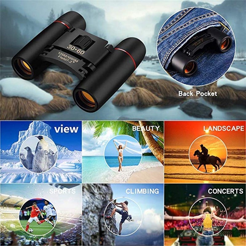 HETVIN Telescope HD Vision Binoculars 10000M High Power for Outdoor Travel Stargazing Concerts Sports Optical Vision Binocular Fixed Zoom (30X60) - Image 5