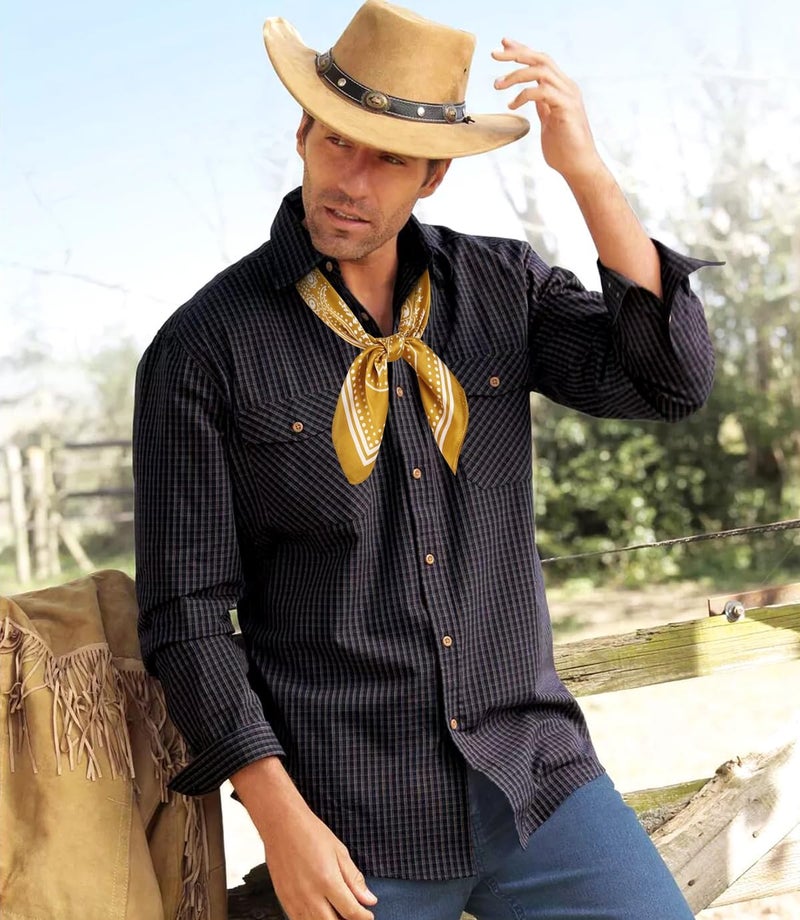 GERINLY Vintage Silk Feel Square Scarf for Men Satin Bandana Tiny Pattern Print Neckerchief Geometry Head Scarf Fashion - Image 2