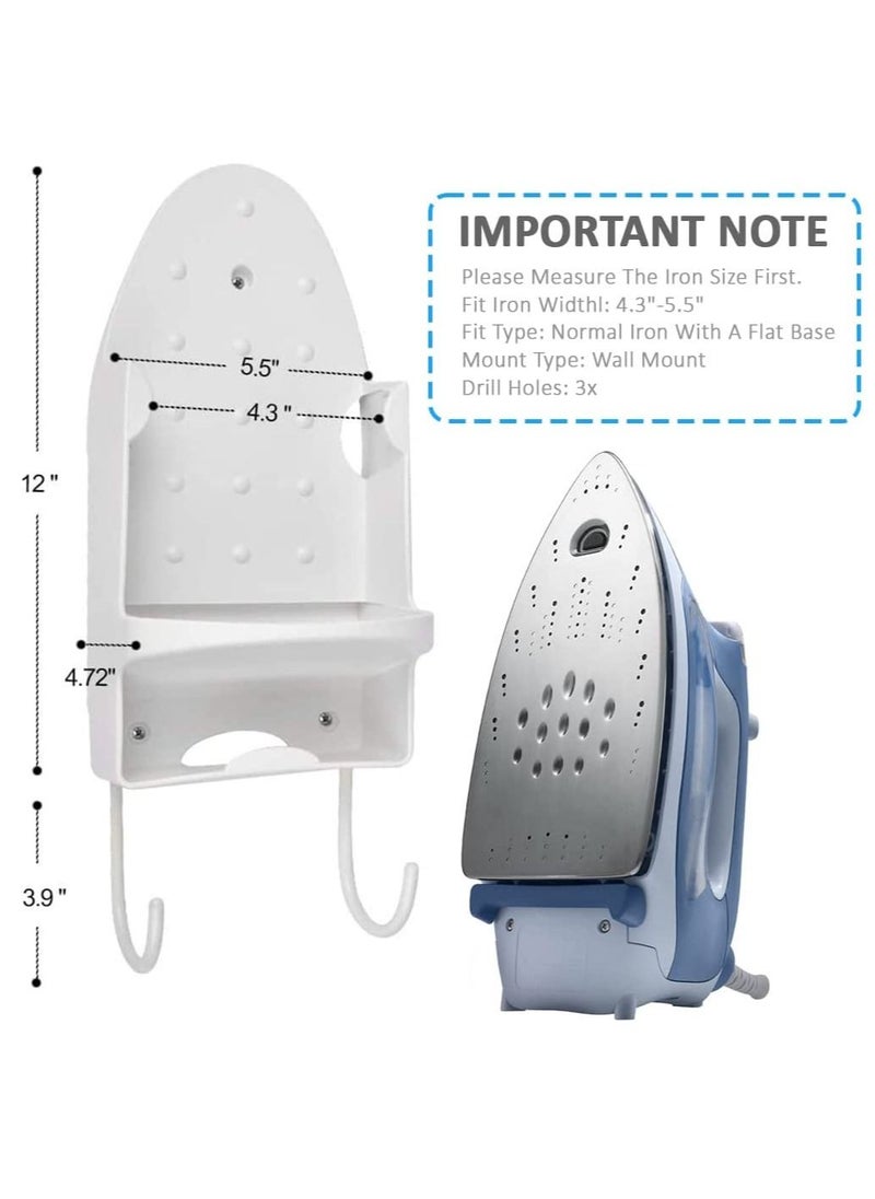 Rubik - Iron Holder Wall Mounted with Optional Hooks Hanger Heat Resistant Storage Organizer, Optional Hooks (White) - Image 1