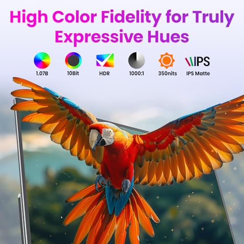 Upperizon Portable Monitor 16" 2K QHD 2560X1600 100% sRGB 100Hz IPS HDR HDMI USB-C Travel Monitor for Laptop MacBook PC Surface PS5 Xbox, External Display with Kickstand & Speakers, VESA Compatible - Image 2