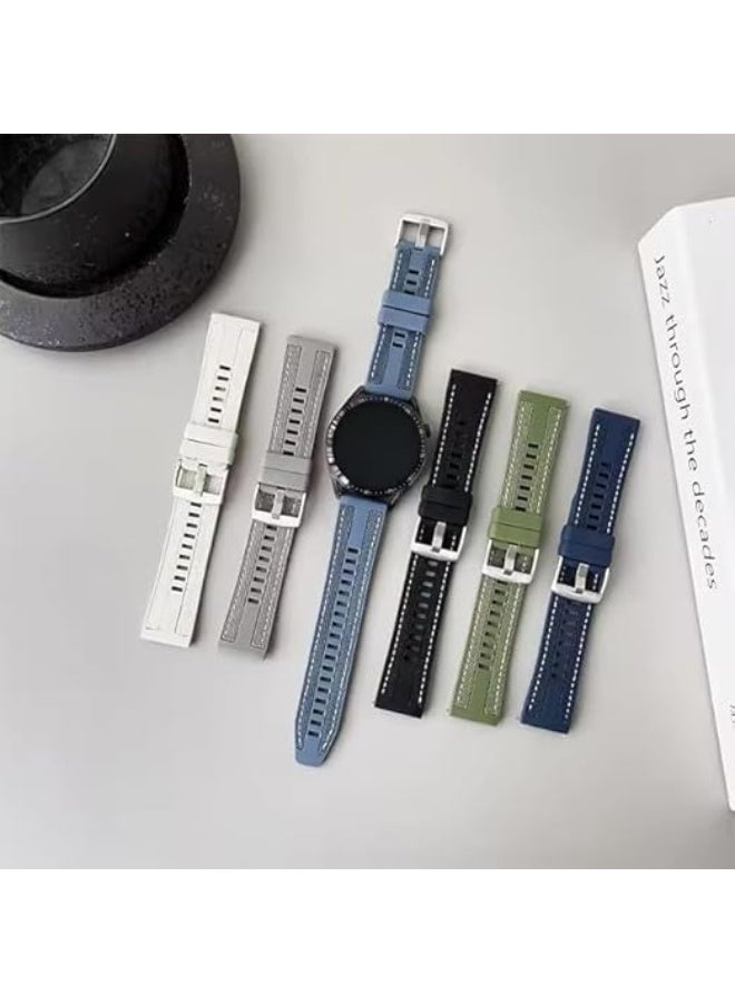 ECO Official 20 mm Braid Nylon Silicone Strap, Quick Release Watch Straps for Men and Women, Skin-friendly, Soft, Replacement for 20 mm Compatible with Amazfit/Huawei/MI/Fossil/samsung (Lightblue) - Image 3