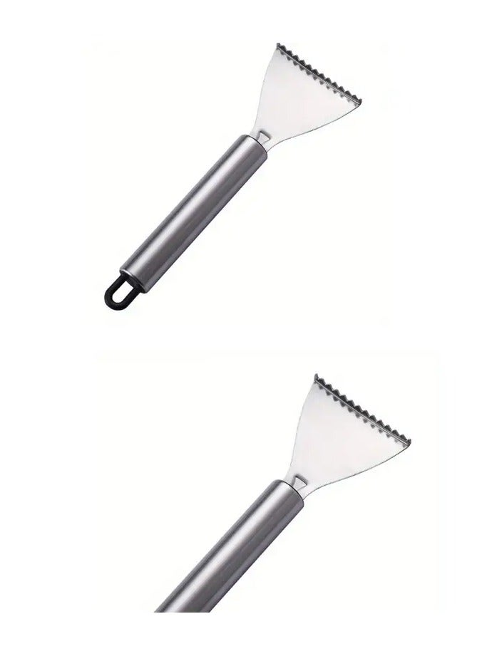 Goolsky 1pc Stainless Steel Fish Scale Scraper with Hook, Manual Fish Scale Remover, Kitchen Gadget for Fish Cleaning, Food-Safe Kitchen Tool - Image 2