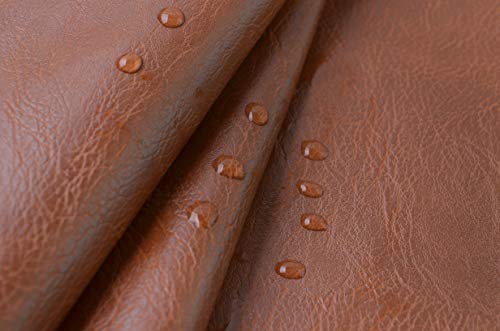 Wento Thick 3 Yard Faux Leather Fabric Soft Skin Grain PU Leather for Furniture Cover Reupholster Sofa Chairs Cushions Vinyl Upholstery (3 Yards, Brown) - Image 4