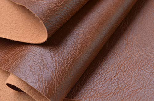 Wento Thick 3 Yard Faux Leather Fabric Soft Skin Grain PU Leather for Furniture Cover Reupholster Sofa Chairs Cushions Vinyl Upholstery (3 Yards, Brown) - Image 2