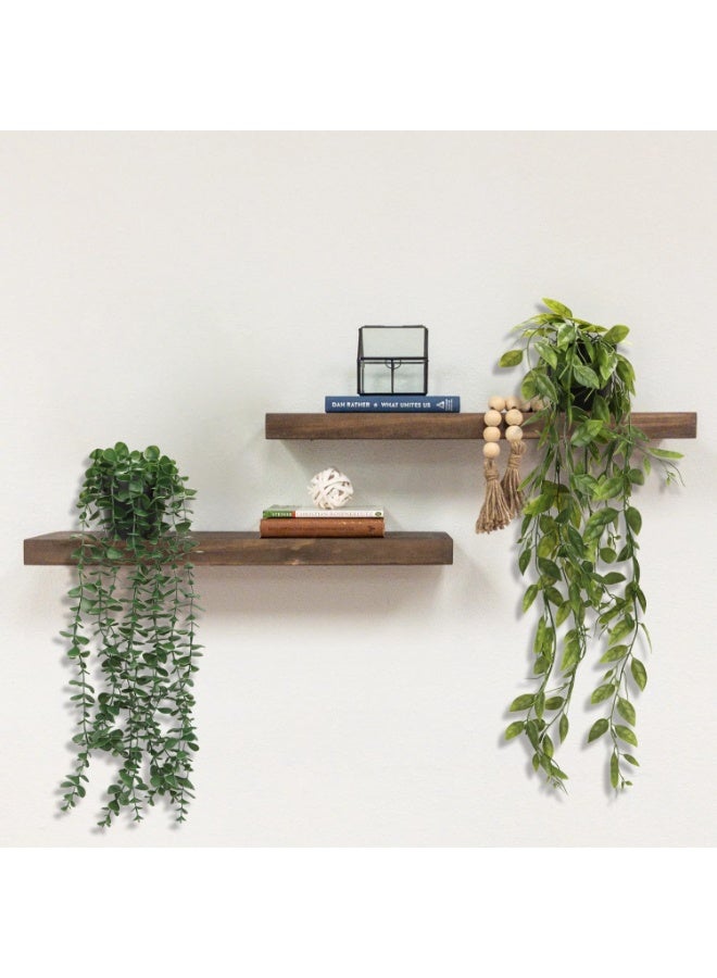 Artificial Plant Eucalyptus - Set of 3 Decorative Artificial Hanging Plants with Pots Fake Ivy Vines Greenery Faux Trailing Plants for Home Garden Office Shelf Wall Decoration - Image 5