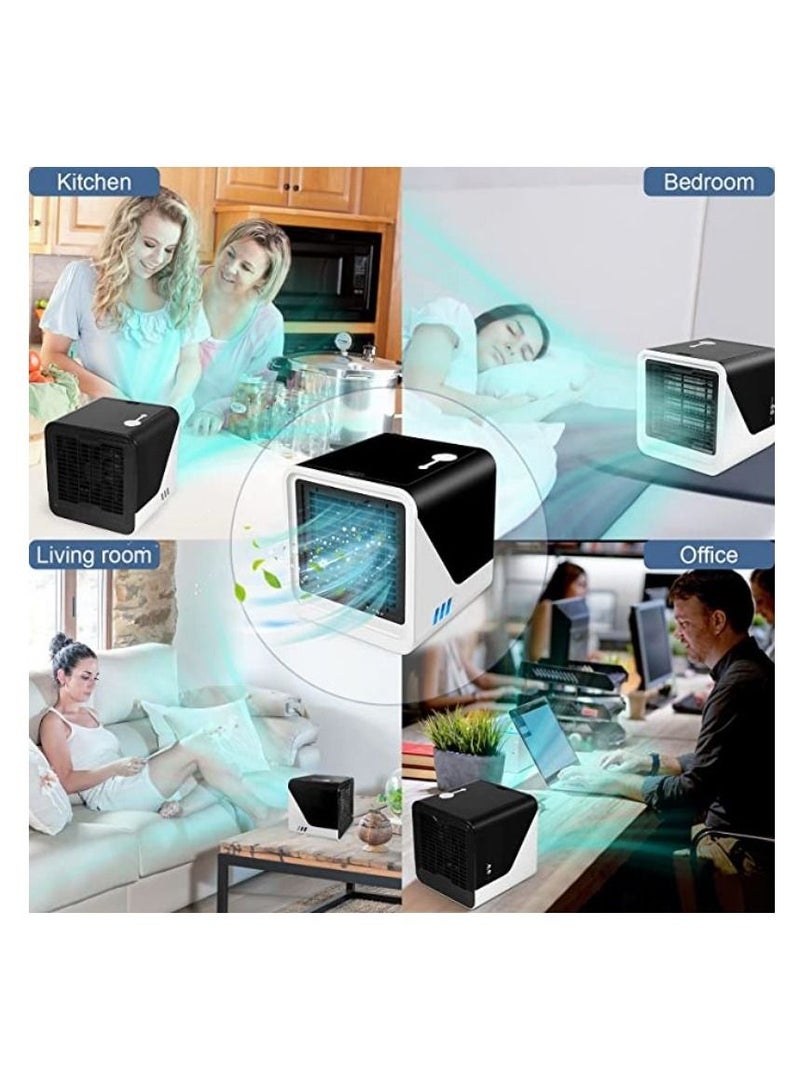 كول بيبي مكيف الهواء الشخصي المحمول مع 3 سرعات رياح مبرد هواء صغير مزود بطاقة مزود بـ 7 أضواء LED مكيف هواء صغير في مكتب غرفة النوم وفي الهواء الطلق - Image 5