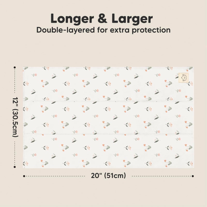 KeaBabies Organic Burp Cloths Baby Boy, Girl - 6-Pack Large Cotton Burping Cloths for Babies, Spit Up Rags, Super Absorbent, Ultra Soft Newborn Rag, Gender Neutral, Machine Washable, Durable (Fleur) - Image 3