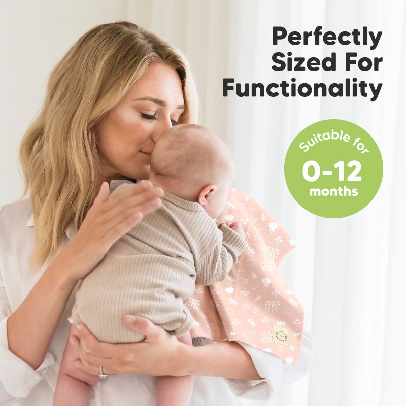 KeaBabies Organic Burp Cloths Baby Boy, Girl - 6-Pack Large Cotton Burping Cloths for Babies, Spit Up Rags, Super Absorbent, Ultra Soft Newborn Rag, Gender Neutral, Machine Washable, Durable (Fleur) - Image 5