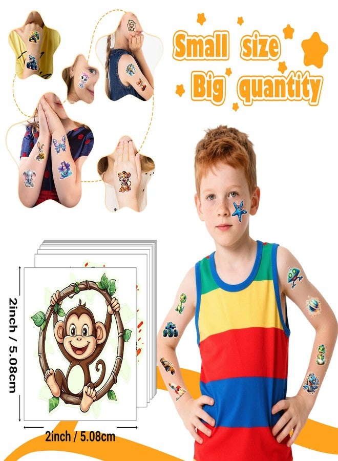 Metuu Glow in Dark 3D Temporary Tattoos for Kids, 117 Unicorn Mermaid Truck Dinosaur Space Cartoon Animal Waterproof Fake Tattoos, Luminous Small Stickers for Boys Girls Birthday Party Favor - Image 3