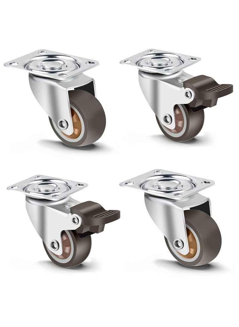 THOISEWELT THOISEWELT Furniture Caster Wheel Sofa Caster Wheel Tipoy Caster Wheel TPR Caster Wheel 15 Inche Size 2 Brack2 Plate 1 Set  - Image 1