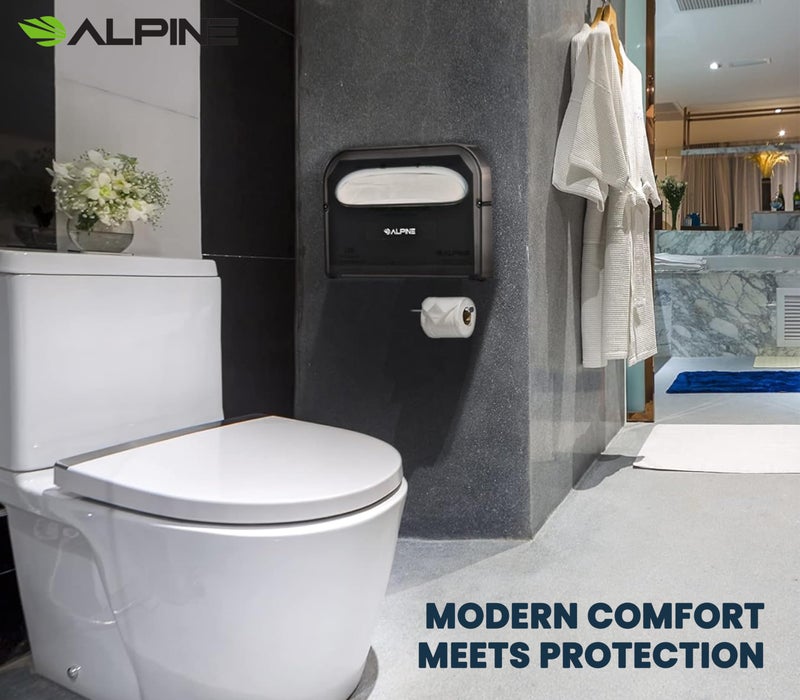 Alpine Industries Alpine Toilet Seat Cover Dispenser - Wall Mount Disposable Toilet Seat Cover Holder For Commercial And Residential Use, Half Fold. - Image 3