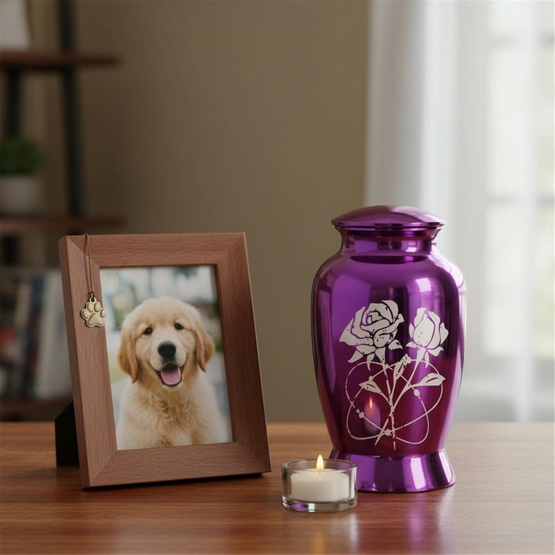 Storage Urn Cremation Jar for Pet Ashes Memorial Urn with Elegant Pattern Designs for Loss Pet Furs Keepsakes Gift Remembrances Gift - Image 5