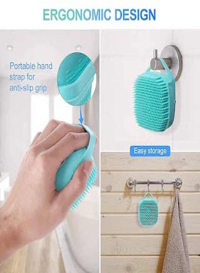 HOMETIC Silicone Soft Bath Body Brush with Shampoo Dispenser Scrubber-use in Shower Deep Cleaning Gentle Scrub Massage for Children, Men Women (Multicolor) - Image 3