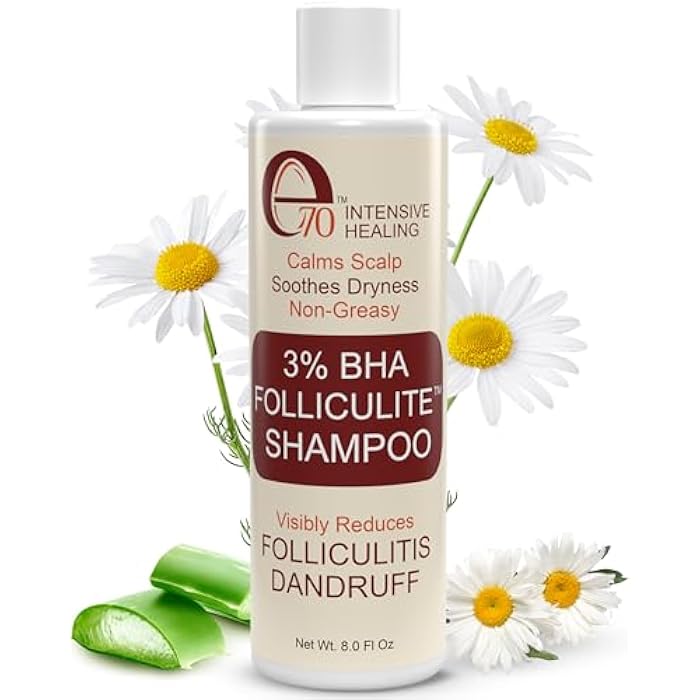 e70 Folliculitis Treatment Shampoo with 3% BHA, Salicylic Acid, Tea Tree Oil & Chamomile Extracts - Anti Itch Shampoo for women & men with Irritated Flaky Scalp Treatment, Made in USA by e70, 8 fl oz - Image 1