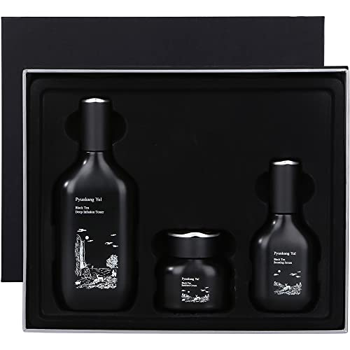Pyunkang Yul PKY Black Tea Line Gift Box Set Deep Nurishment for Antiaging Rich Moisture Toner Revitalizing Serum Condensed Nourishing Cream ZeroIrritation Korean Skincare 3item set - Image 3