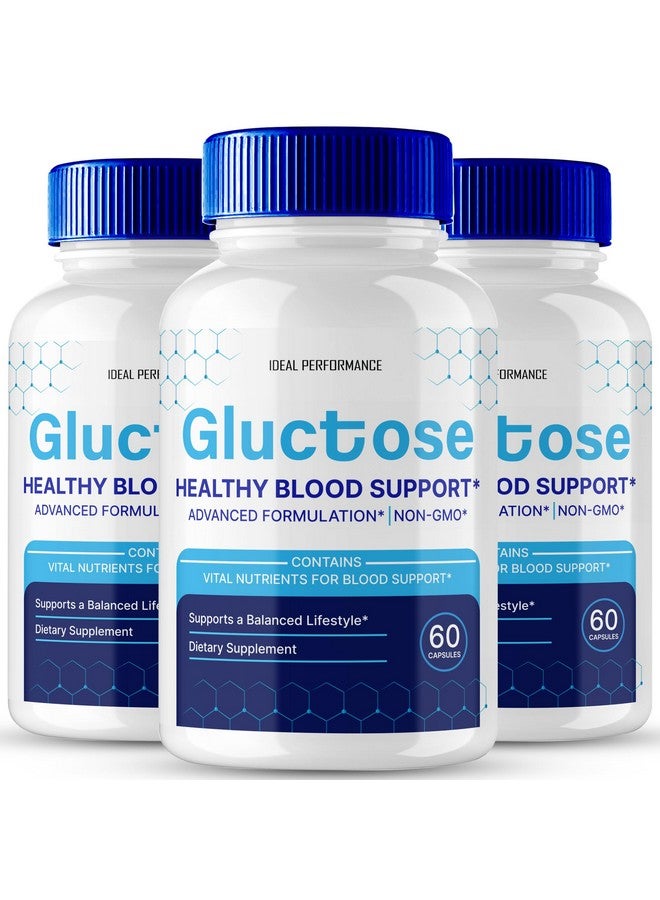 IDEAL PERFORMANCE Gluctose Pills Advanced Blood Support Formula Supplement, Gluc Tose Blood Capsules - Maximum Strength, Gluctose Aid All Natural Formula Pills, Gluctose Capsules Blood Support Reviews (3 Pack) - Image 1