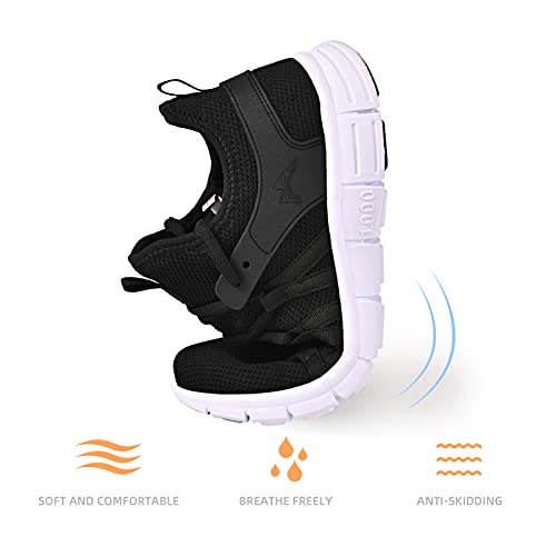 AOE Womens Walking Running Shoes Ultra Lightweight Breathable Mesh Tennis Shoes Non Slip Athletic Workout Gym Sneakers 8women / 7men Black/White - Image 4