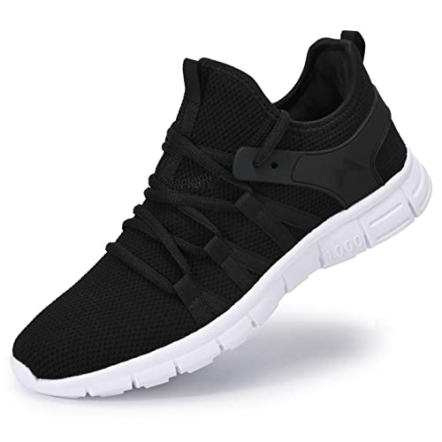 AOE Womens Walking Running Shoes Ultra Lightweight Breathable Mesh Tennis Shoes Non Slip Athletic Workout Gym Sneakers 8women / 7men Black/White - Image 5