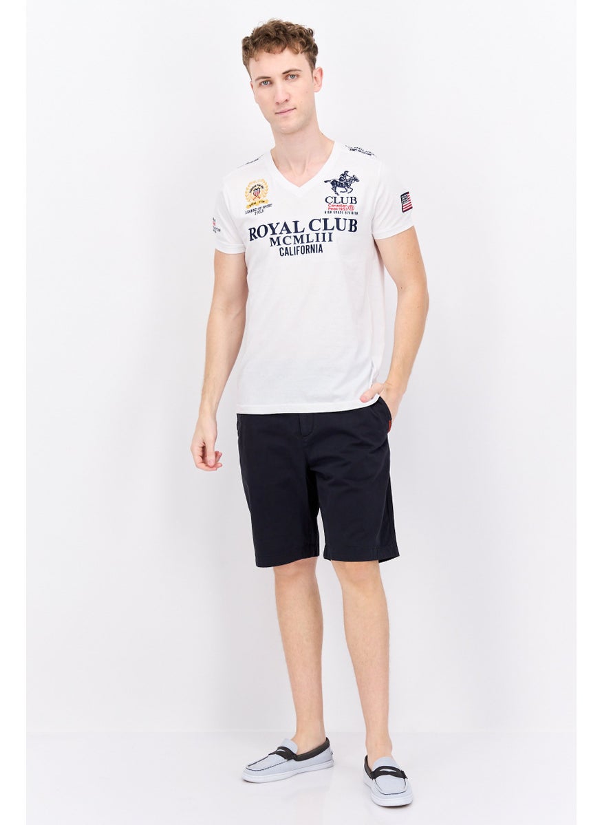 Canadian Peak Men V Neck Short Sleeves Graphic Print T-Shirt, White Combo  - Image 2