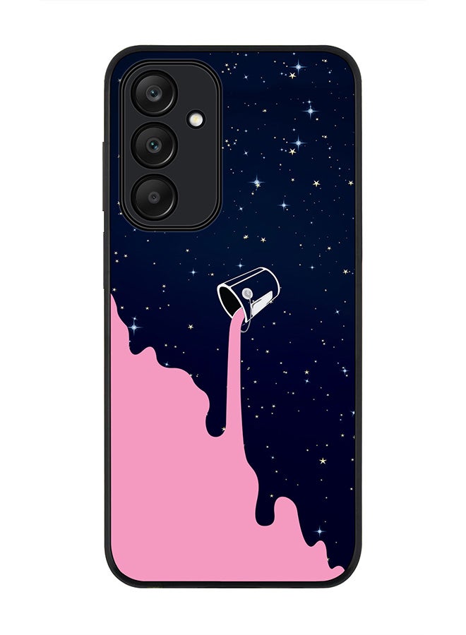 Stylizedd Rugged Black edge case for Samsung Galaxy A25, Slim fit Soft Case Flexible Rubber Edges Anti Drop TPU Gel Thin Cover- Berry Milky Way - Image 1