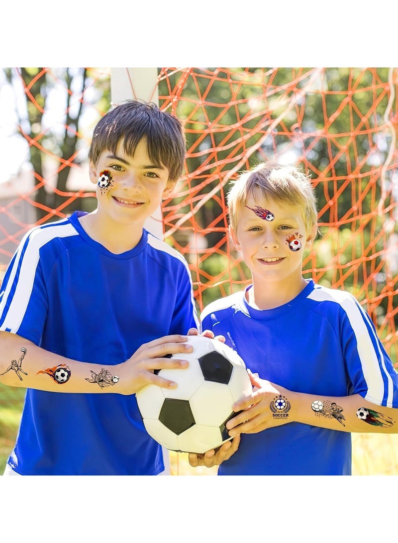 Soccer Football Face Tattoos Football Temporary Art Tattoo Football Sports Face Body Stickers for Football Birthday Theme Party Sports Event Game Party Favor Supply 10 Sheets - Image 4